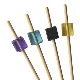 Brochettes en Bambou Cube Couleurs 7cm (100 Utés)
