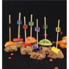 Brochettes en Bambou Cube Couleurs 7cm (100 Utés)
