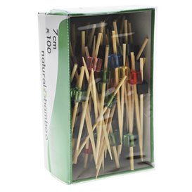 Brochettes en Bambou Cube Couleurs 7cm (100 Utés)