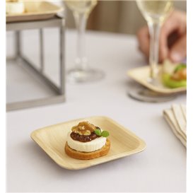 Assiette Carrée en Bois 10,5x10,5cm (600 Utés)