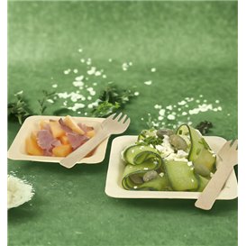 Assiette Carrée en Bois 9x9cm (600 Utés)