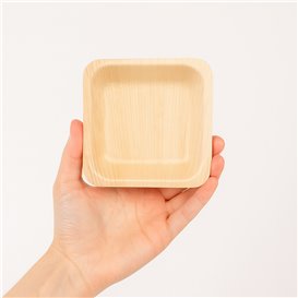 Assiette Carrée en Bois 9x9cm (25 Utés)