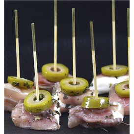 Brochette en Bambou Pointe Doré 7cm (3.600 Utés)