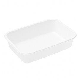 Barquette en Plastique PP Blanche 500ml 17,4x11,6x3,5cm (25 Utés)