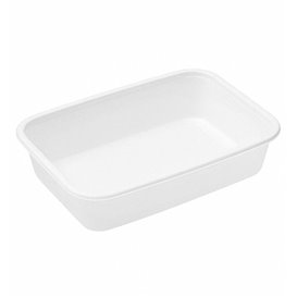 Barquette en Plastique PP Blanche 500ml 17,4x11,6x3,5cm (25 Utés)