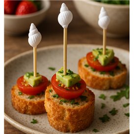 Brochette en Bambou Coquille 7cm (100 Utés)
