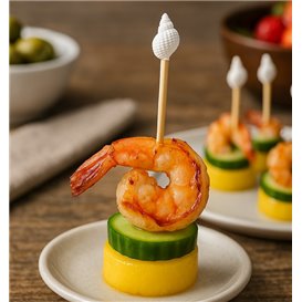 Brochette en Bambou Coquille 7cm (100 Utés)