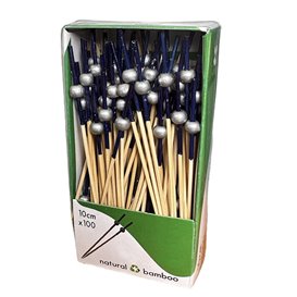 Brochette en Bambou Bleu/Argent 10cm (1.200 Utés)