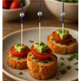 Brochette en Bambou Bleu/Argent 10cm (1.200 Utés)