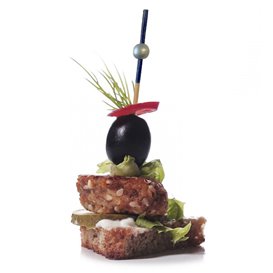 Brochette en Bambou Bleu/Argent 10cm (1.200 Utés)