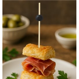 Bamboe vleespennen "Big Bal" Design Zwart 12,5cm (100 stuks) 
