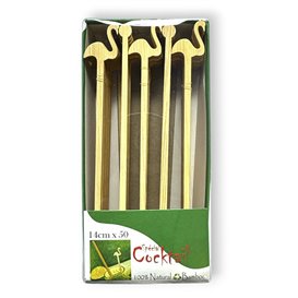 Agitateur à Boissons en Bambou Flamant Rose 14cm (600 Utés)