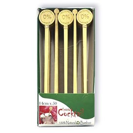 Agitateur à Boissons en Bambou 0% Alcool 14cm (50 Utés)