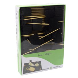 Bamboe vleespennen met Leisteen 9cm (100 stuks) 
