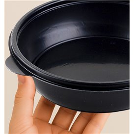 Pot en Plastique PP Noir 1000cc Ø23cm (150 Unités)