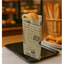 Papieren Stokbrood Zak Kraft Times 12+2x26cm (100 Stuks)