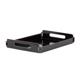 Plateau Rectangle Carton Noir Poignées 16x23 cm (10 Utés)