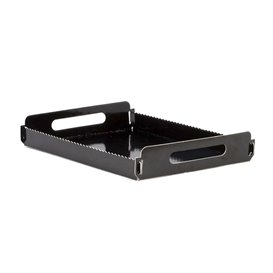 Plateau Rectangle Carton Noir Poignées 16x23 cm (10 Utés)