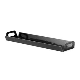 Plateau Rectangle Carton Noir Poignées 32x7,5 cm (100 Utés)