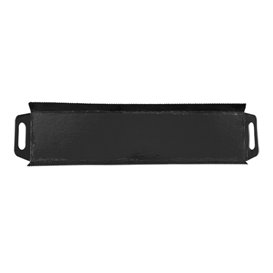 Plateau Rectangle Carton Noir Poignées 32x7,5 cm (100 Utés)