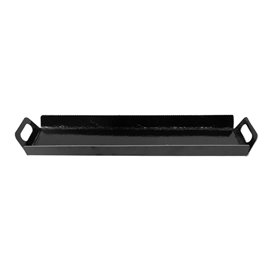 Plateau Rectangle Carton Noir Poignées 32x7,5 cm (100 Utés)