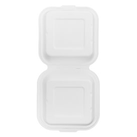 Boîte à Hamburger Canne à Sucre Blanc 150x150x80mm (600 Utés)
