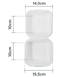 Boîte à Hamburger Canne à Sucre Blanc 150x150x80mm (600 Utés)