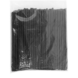 Paille Flexible Papier Noir Ø6mm 230mm (3.000 Utés)