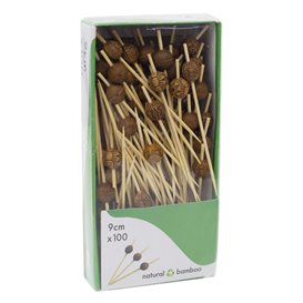 Bamboe prikker Etnisch Design 9cm (100 stuks) 