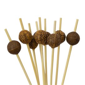 Bamboe prikker Etnisch Design 9cm (100 stuks) 