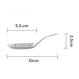 Plastic saus mini lepel PS zilver 10 cm (50 stuks) 