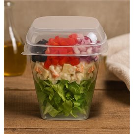 Couvercle pour Bol de Dégustation PS Transparent 7,5x7,5cm (100 Utés)