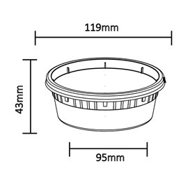 PP Bakjes “Deli Range” Transparant met Deksel 240ml (240 Stuks)