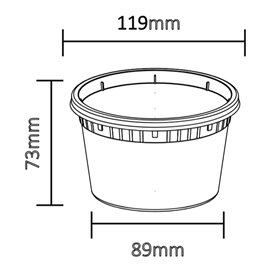 PP Bakjes “Deli Range” Transparant met Deksel 480ml (240 Stuks)
