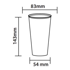 Herbruikbare onbreekbare transparante PP drinkbeker 470 ml (15 stuks)