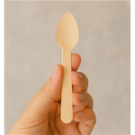 Houten Koffielepel Eco 11cm in een doosje (100 Stuks)