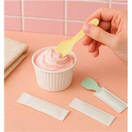 Cuillère à Glace en Papier Emballée Individuellement 'Tutti Frutti' 9cm (2.000 Utés)