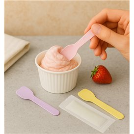 Cuillère à Glace en Papier Emballée Individuellement 'Tutti Frutti' 9cm (2.000 Utés)
