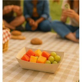 Barquette Carton Bambou Kraft 350ml 16,5x12x4,4cm (125 Utés)