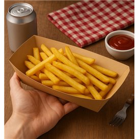 Barquette Carton Bambou Kraft 700ml 20,5x15x5,2cm (125 Utés)