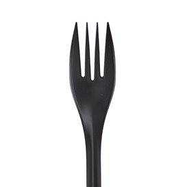 Fourchette Réutilisable PP Noire 17,5cm (1.000 Utés)