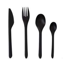 Fourchette Réutilisable PP Noire 17,5cm (50 Utés)