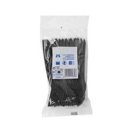 Cuillère Réutilisable PP Noire 15cm (50 Utés)