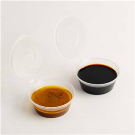 PP Sausbakje met Scharnierend Deksel 60ml (1.000 stuks)