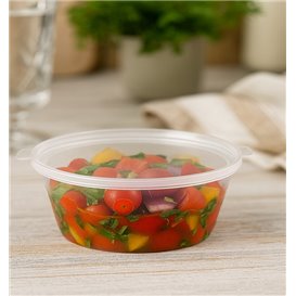 Ronde PP Sausbakje met Scharnierdeksel 6Oz/180ml (1.000 Stuks)