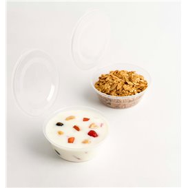 Ronde PP Sausbakje met Scharnierdeksel 6Oz/180ml (1.000 Stuks)