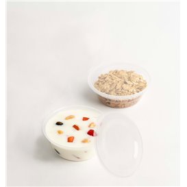 Ronde PP Sausbakje met Scharnierdeksel 6Oz/180ml (100 Stuks)