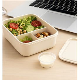 Pot à Sauce Transparent PP avec Couvercle 60ml (100 Utés)