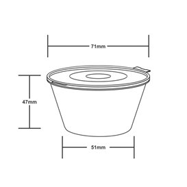 Pot à Sauce Rond avec Couvercle Attaché en Plastique PP Transparent 120ml (50 Utés)