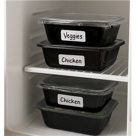 Boîte Rectangulaire en Plastique PP Noire 500ml 17,3x11,9cm (50 Utés)